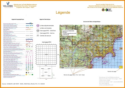 Atlas DFCI zone Sud - page de légende